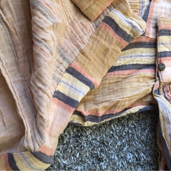 ✨SALE✨Free People Voyager Striped Shirt Dress/Button Up Tunic - Picture 6 of 6